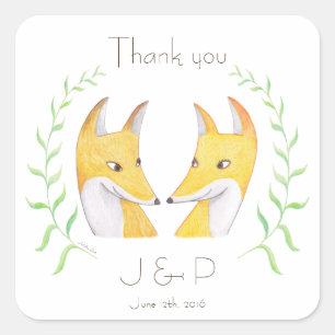 Bruiloft Stickers Fox bruiloft gunst Stickers voss