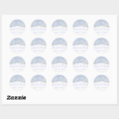Bruiloft stickers lichtblauwe bloemen (Vel)
