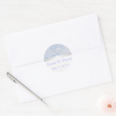 Bruiloft stickers lichtblauwe bloemen (Envelop)