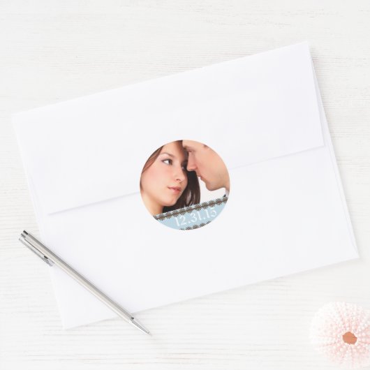 Bruiloft Stickers met uw foto (Envelop)