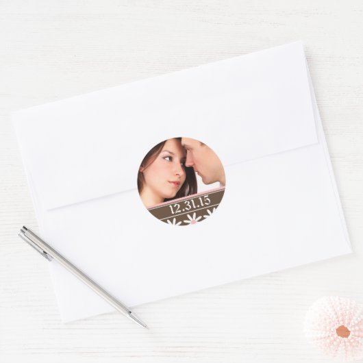 Bruiloft Stickers met uw foto (Envelop)