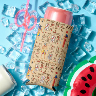 Bruiloft Stijl Goud Egyptische Hiërogliefen Godhed Seltzer Blikjeskoeler