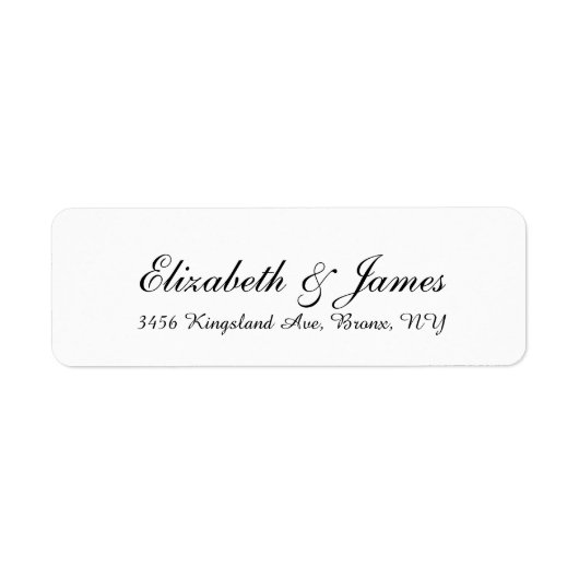 Bruiloft Stijlvol Handschrift Zwart Wit Elegant Etiket (Voorkant)