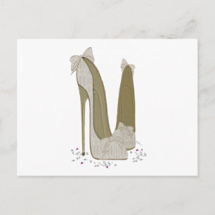 Bruiloft Stiletto Schoenen Art Briefkaart