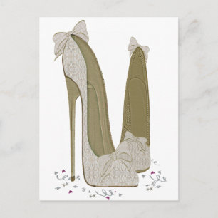 Bruiloft Stiletto Schoenen Art Briefkaart