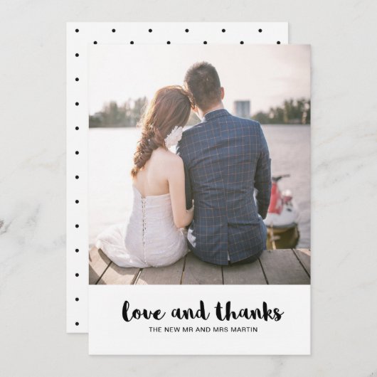 Bruiloft Stippen Liefde en Bedankt Foto (Voorkant / Achterkant)