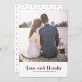 Bruiloft Stippen Liefde en Bedankt Foto (Voorkant / Achterkant)