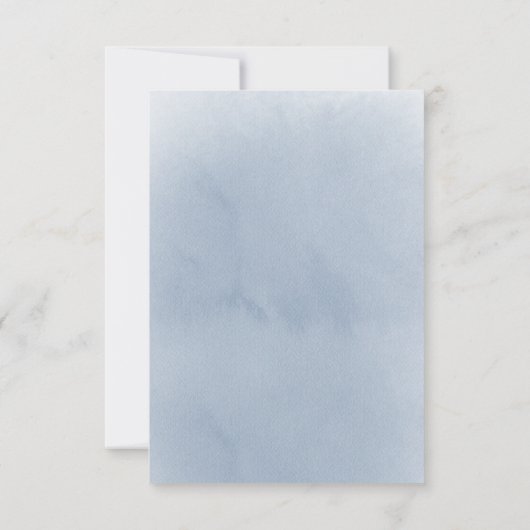 Bruiloft · Stoffig blauw waterverf lijst Kaart (Achterkant)