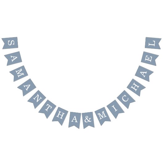 Bruiloft Stoffige Blauwe Bruid & bruidegom Namen E Vlaggetjes (Alle)