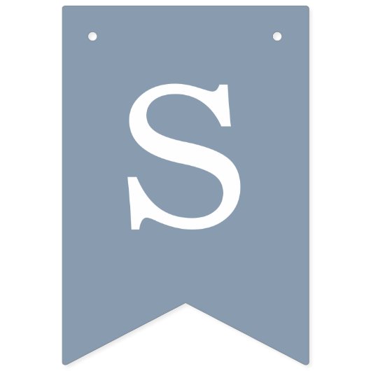 Bruiloft Stoffige Blauwe Bruid & bruidegom Namen E Vlaggetjes (Eerste vlag)