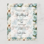 Bruiloft stoffige groene witte bloemenbudget uitno (Voorkant)