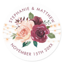 Bruiloft Stoffige Roos Bourgondische String Lights