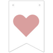 Bruiloft stoffige Roos harten Mr. & Mrs 7 Letter N Vlaggetjes (Eerste vlag)