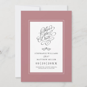 Bruiloft Stoffige Roos Kalligrafie Printable Digit Save The Date
