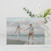 Bruiloft Strand Bestemming Save the Date | Foto (Staand voorkant)
