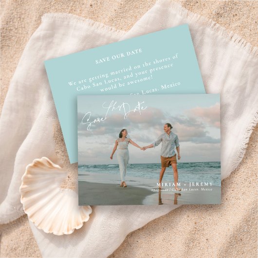  Bruiloft Strand Bestemming Save the Date | Foto