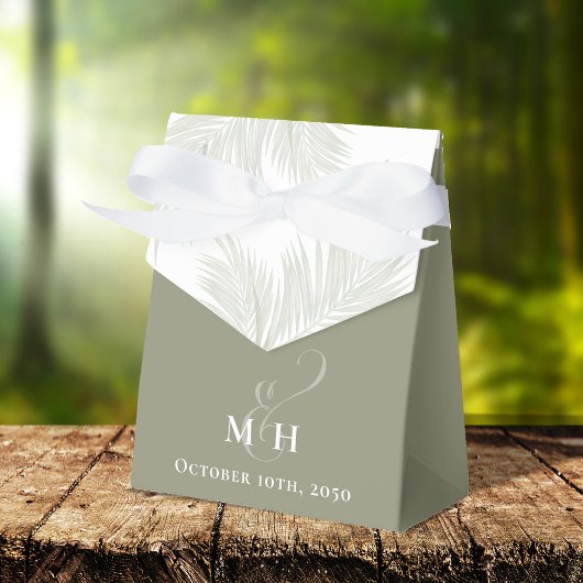 Bruiloft Strand Botanische tropische palmbladeren Bedankdoosjes
