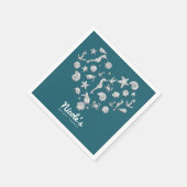 Bruiloft Strand Glamour Diamanten Hart Bruidsboeke Servetten (Hoek)