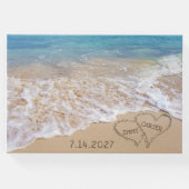 Bruiloft strand harten met namen gastenboek (Voorkant)