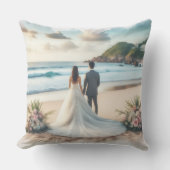 Bruiloft Strand Koppel Buitenkussen (Voorkant)