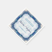 Bruiloft Strand Koraal Blauwe Eetpapier Servetten (Hoek)