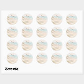 Bruiloft strand kust bedankingscadeau ronde sticker (Vel)