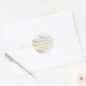 Bruiloft strand kust bedankingscadeau ronde sticker (Envelop)