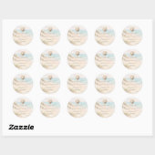 Bruiloft strand kust bedankingscadeaus ronde sticker (Vel)