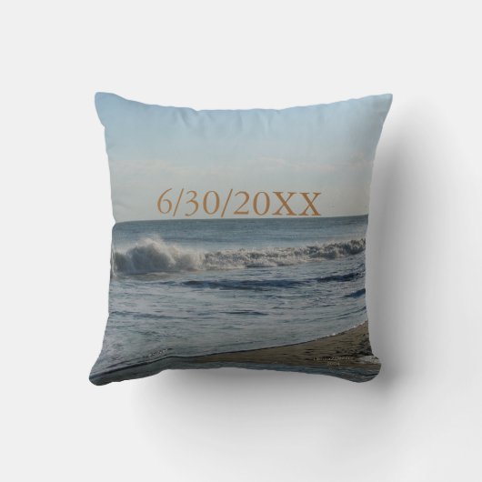 Bruiloft Strand Zand Oceaan Liefde Gooi Kussen (Achterkant)