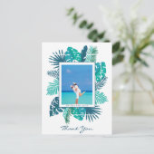 Bruiloft Strandgroen Persoonlijke Foto Bedankt Briefkaart (Staand voorkant)