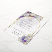 Bruiloft | Stunning Paars Peony Folie Uitnodiging (Gedraaid)