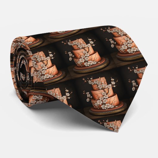 Bruiloft Taart Bakker Bakkerij Necktie Stropdas (Opgerold)