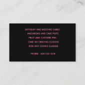 Bruiloft taart bakkerij visitekaartje (Achterkant)