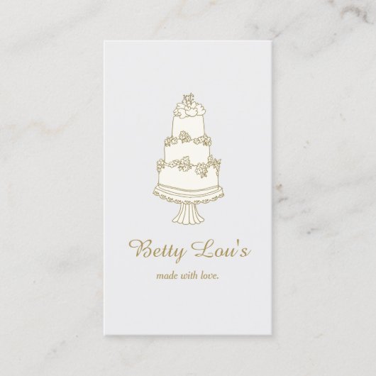 Bruiloft Taart Decorator Patisserie Bakkerij Visitekaartje (Voorkant)