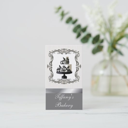 Bruiloft Taart Gebak Chef Bakkerij Visitekaartje (Staand voorkant)