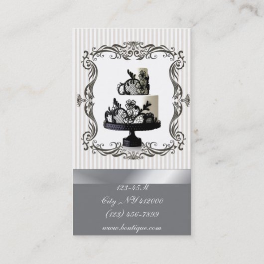 Bruiloft Taart Gebak Chef Bakkerij Visitekaartje (Achterkant)