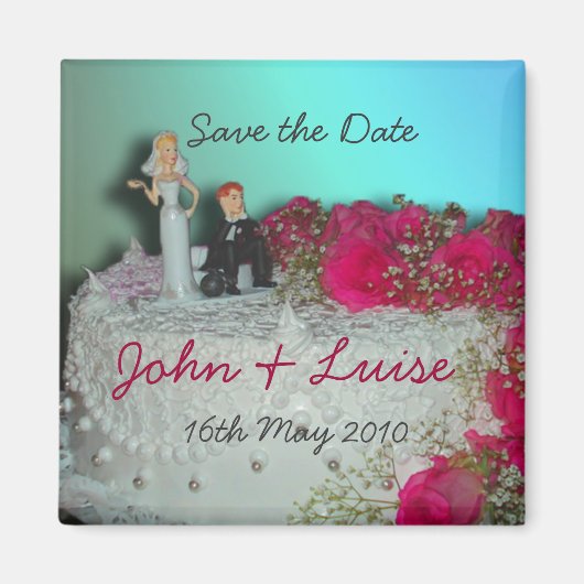Bruiloft taart magneet (Voorkant)