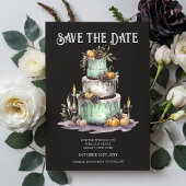 Bruiloft Taart Mint Halloween Save the Date Kaart