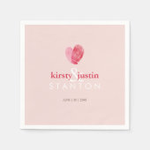 BRUILOFT TAFEL DECOR leuke vingerafdruk hart liefd Servetten (Voorkant)