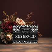 Bruiloft Tafel GERESERVEERD Teken Damast Patroon Briefkaart