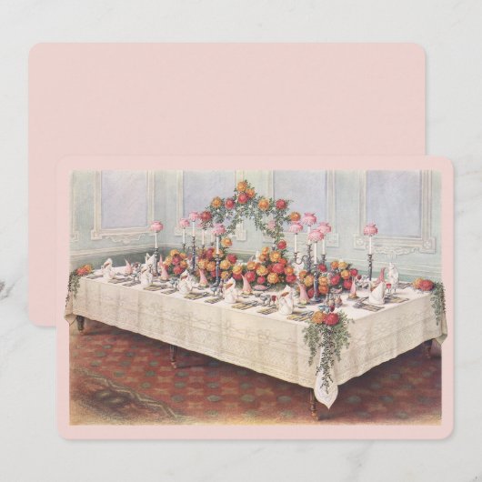 Bruiloft Tafel met Antieke Uitstraling Kaart (Voorkant / Achterkant)