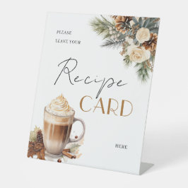 Bruiloft Tafel met Bloemige Koffie Recept Verzoek Reclamebord Met Voetstuk