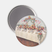 Bruiloft Tafel met Vintage Uitstraling Magneet (Voorkant / Achterkant)