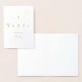 Bruiloft Tafel Nummer Kaart Echt Goud Folie (Display)