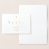 Bruiloft Tafel Nummer Kaart Minimaal Echt Goud Fol (Display)