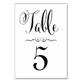 Bruiloft Tafel Nummer Kaarten Typografie Gepersona (Achterkant)