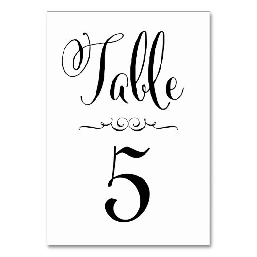 Bruiloft Tafel Nummer Kaarten Typografie Gepersona (Voorkant)