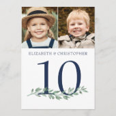 Bruiloft Tafel Nummer Teken Paar Foto's Kaart (Achterkant)