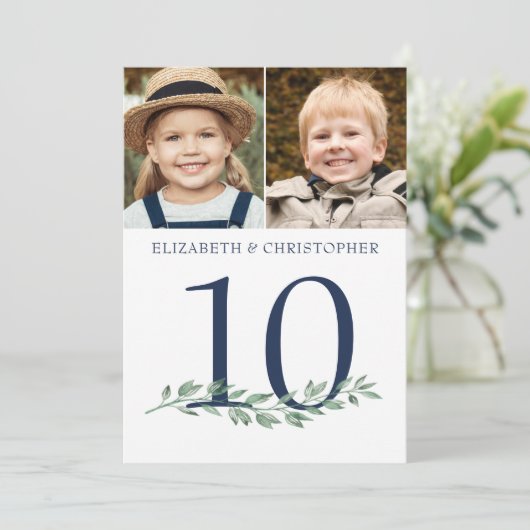 Bruiloft Tafel Nummer Teken Paar Foto's Kaart (Staand voorkant)