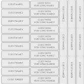 Bruiloft Tafel Plaats Kaart 29x Gast Naam Labels (Voorkant)